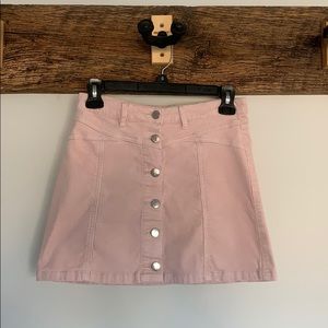 Bubblegum pink button down skirt